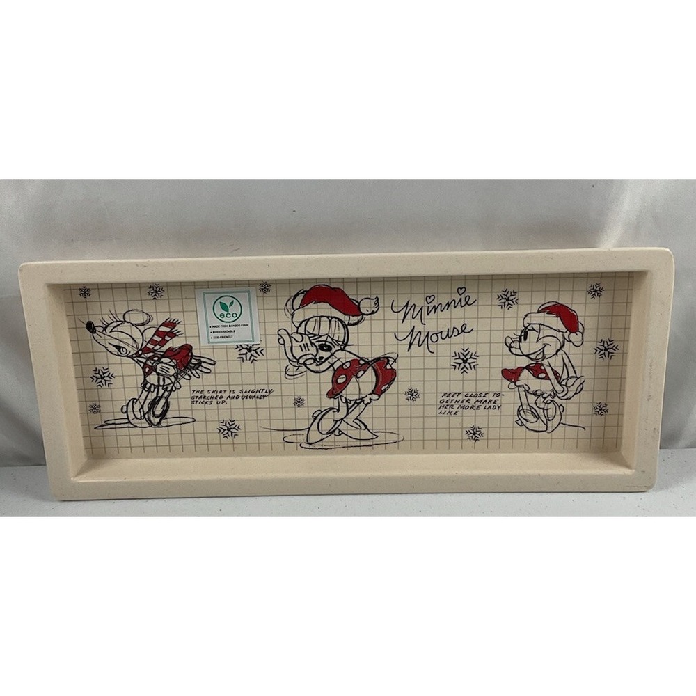 Disney Sketchbook Minnie Mouse Christmas Rectangular Serving Tray Party